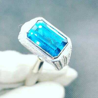Men’s Ring - #Diamond #Blue #paraiba #Tourmaline #gold