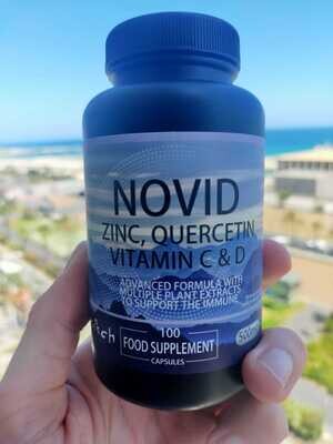 NOVID - MULTIVITAMINS WITH ZINC, QUERCETIN AND PLANT EXTRACTS (100 x 500mg capsules)