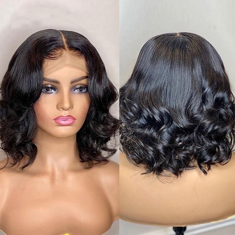 100% Human Hair 180% Density, Grade 10a Quality Hair Loose Wave Bob 10&quot;