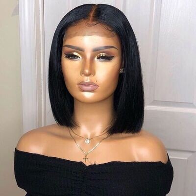 10&quot; Straight Super Bouncing Bob Wig 100% Quality Human Hair 4*4 Closure