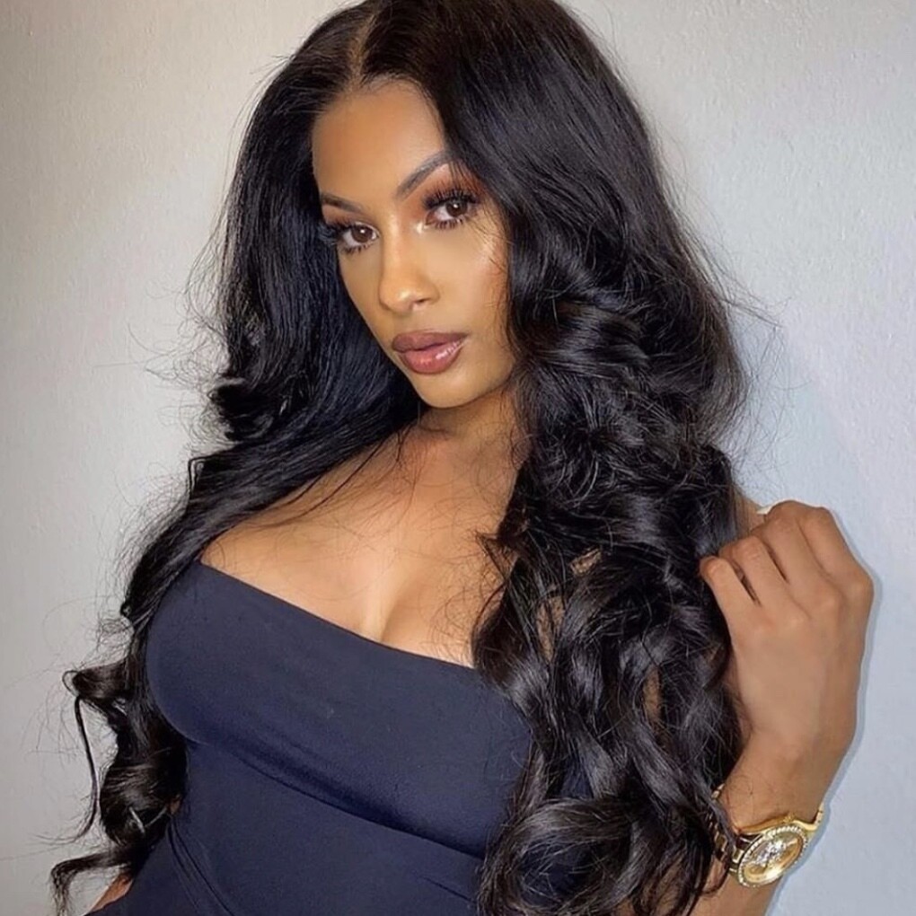 Super Curly and Bouncing 4*4 Closure Body Wave Wig, 100% High Quality Human High 26&quot;