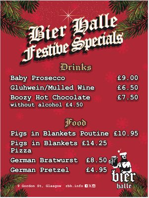 BIER HALLE FESTIVE SPECIALS