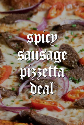 Spicy merguez sausage Pizzetta sun-fri 12-4pm