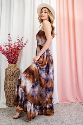 Tie Dye Halter Maxi Dress