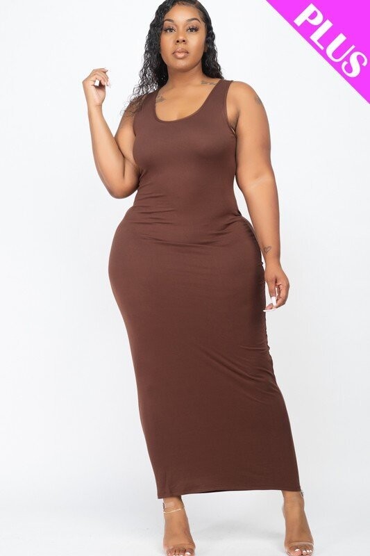 Plus Size Sleeveless Basic Maxi Dress Plus Size Sleeveless Basic Maxi Dress