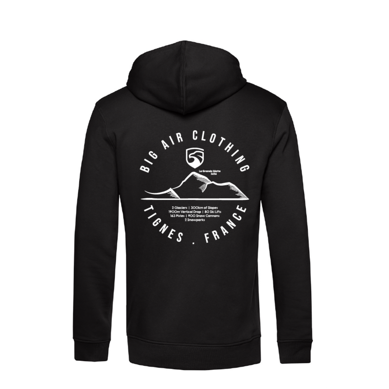 Tignes Ski Resort Hoodie - Black by Big Air Clothing