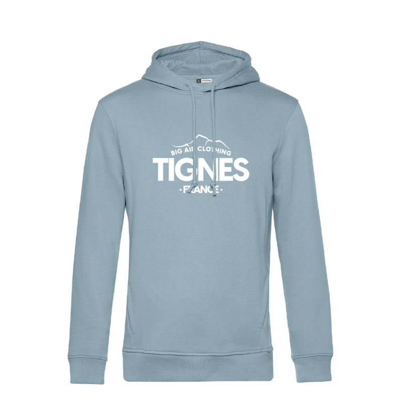 Tignes Ski Resort Hoodie - Blue Fog by Big Air Clothing