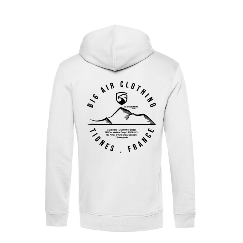 Tignes Ski Resort Hoodie - White by Big Air Clothing