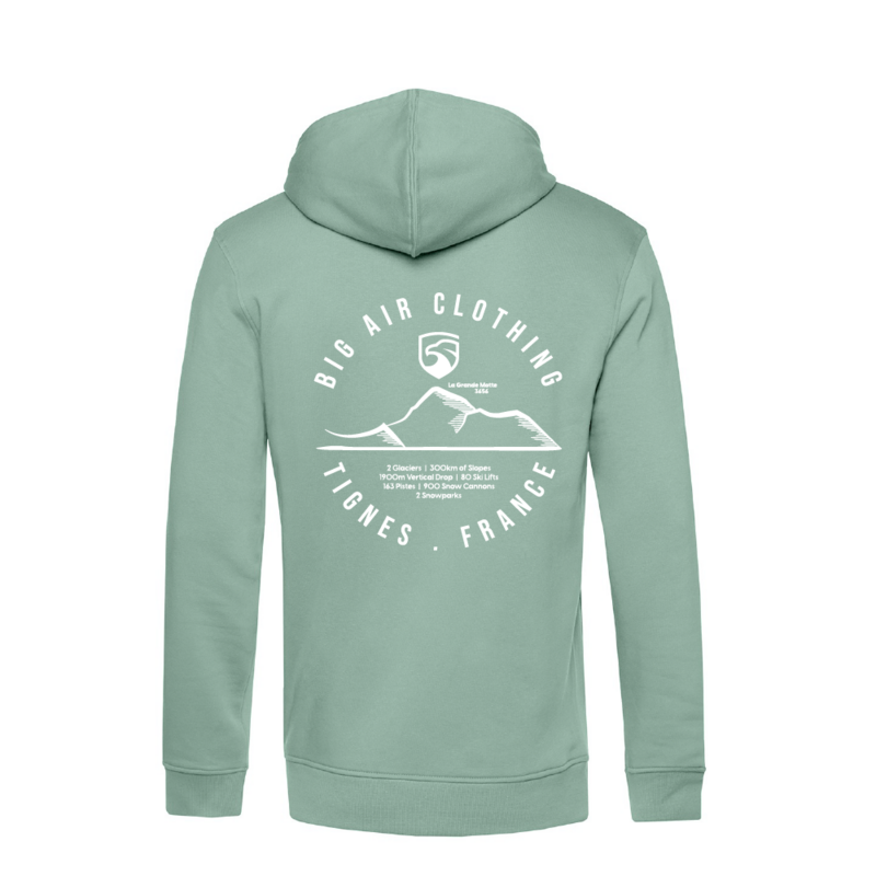 Tignes Ski Resort Hoodie - Sage by Big Air Clothing