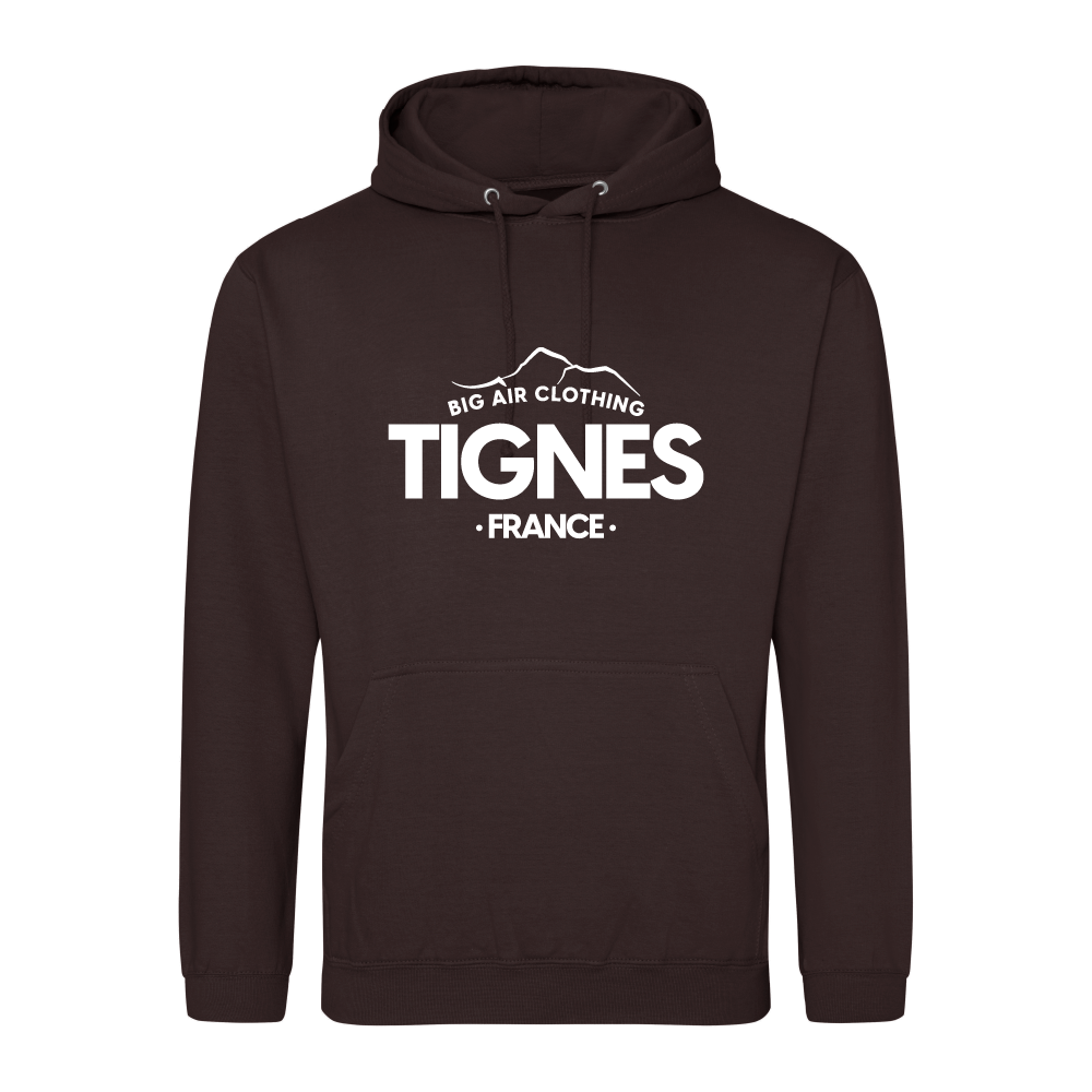 Tignes Ski Resort Hoodie - Chocolate