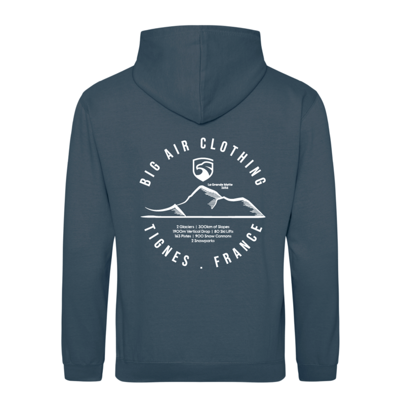 Tignes Ski Resort Hoodie - Air Force Blue