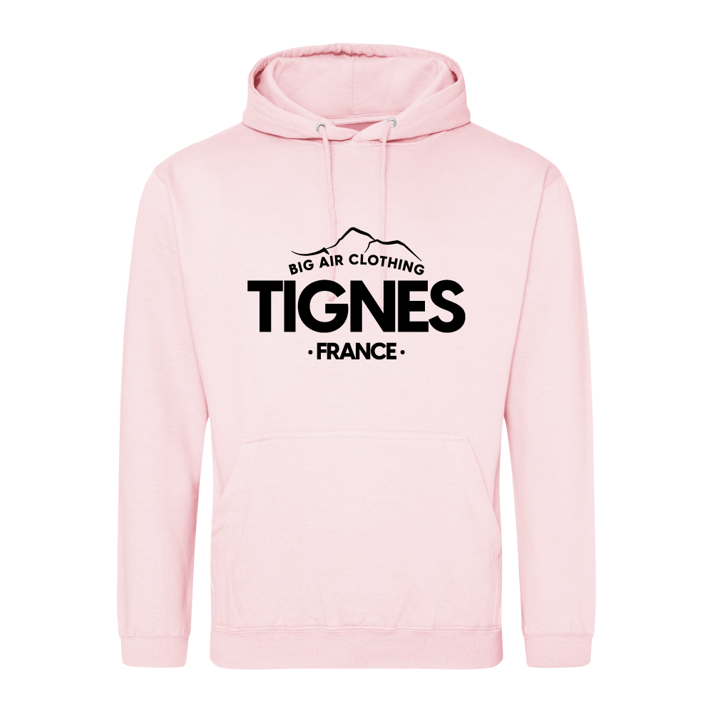 Tignes Ski Resort Hoodie - Baby Pink
