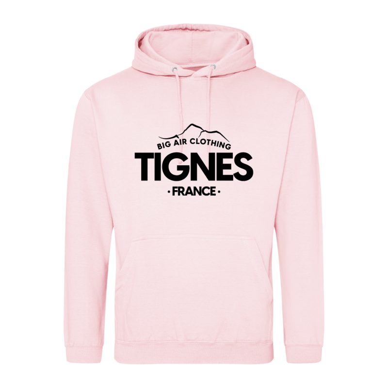 Tignes Ski Resort Hoodie - Baby Pink