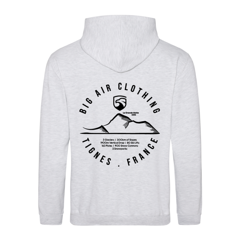 Tignes Ski Resort Hoodie - Ash
