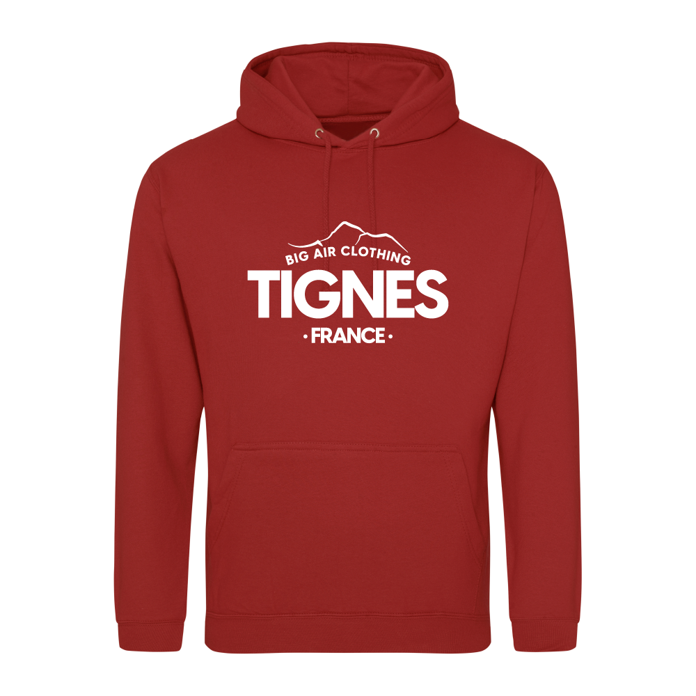 Tignes Ski Resort Hoodie - Brick Red