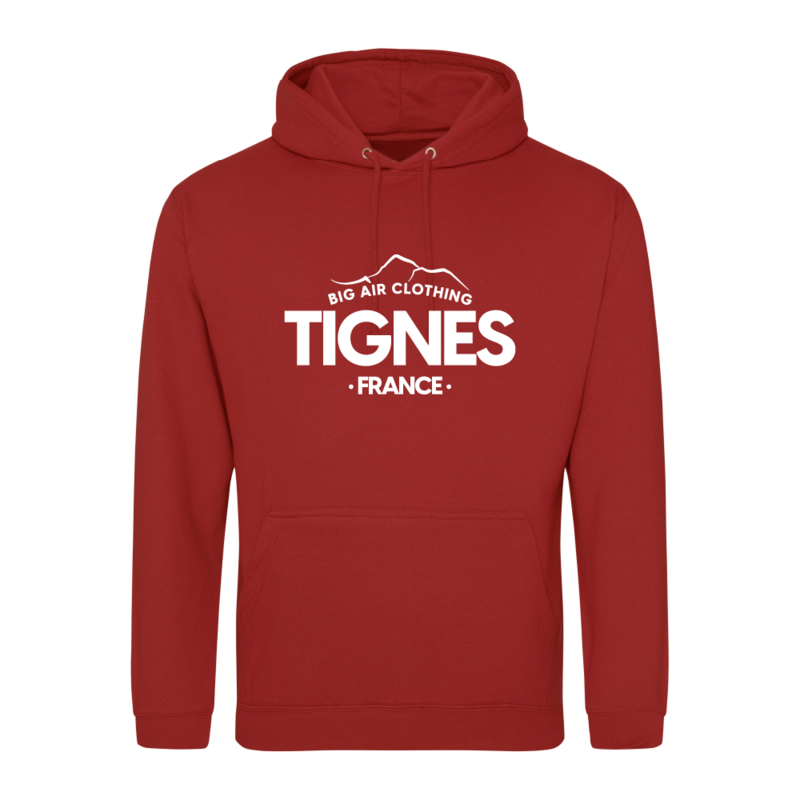 Tignes Ski Resort Hoodie - Brick Red