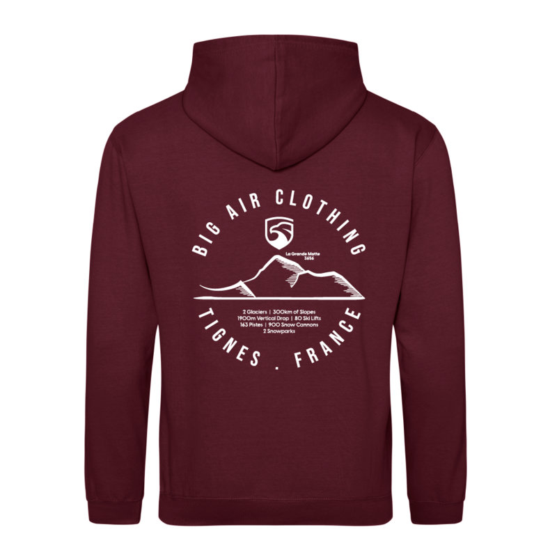 Tignes Ski Resort Hoodie - Ron Burgundy