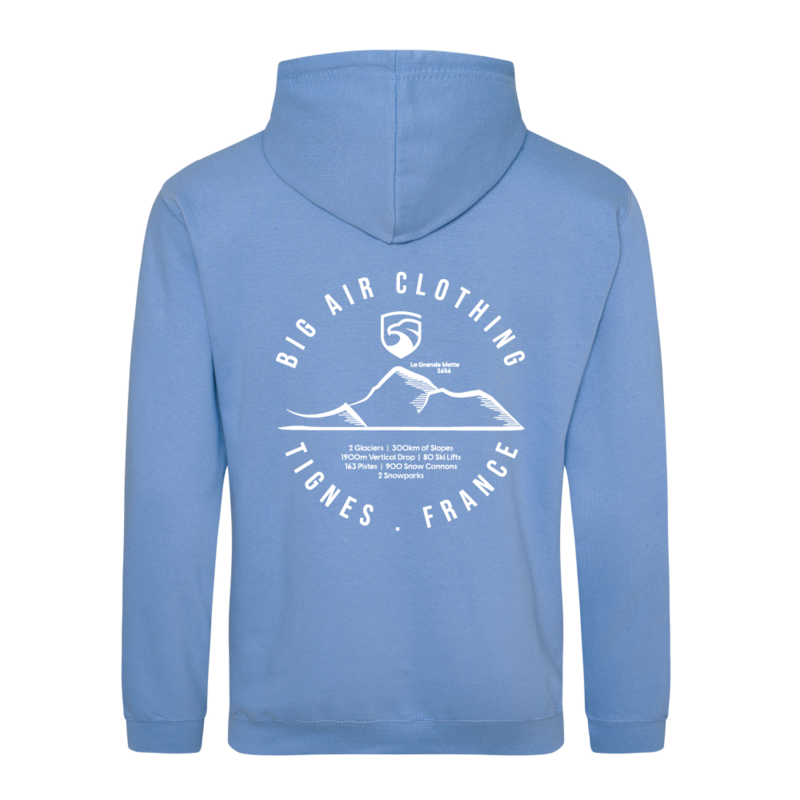 Tignes Ski Resort Hoodie - Cornflower