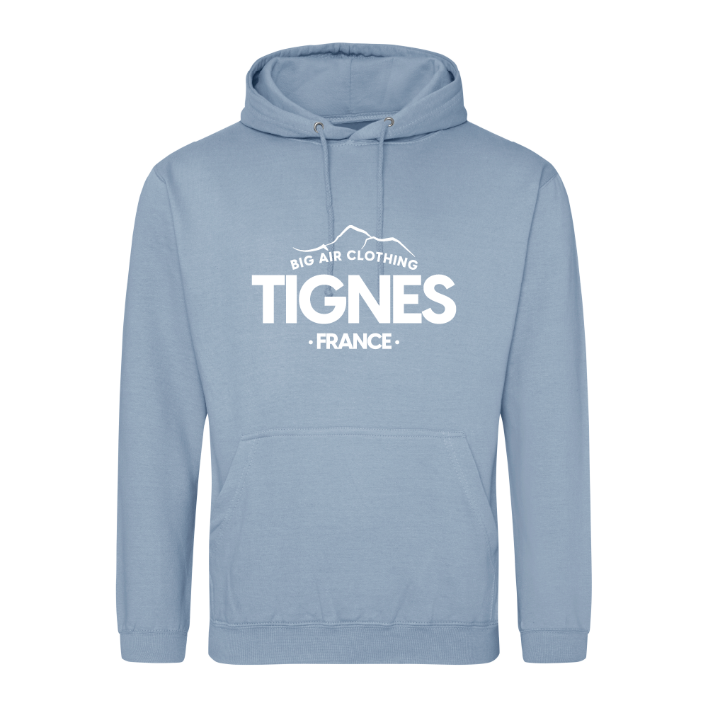 Tignes Ski Resort Hoodie - Dusty Blue