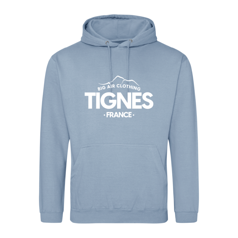 Tignes Ski Resort Hoodie - Dusty Blue