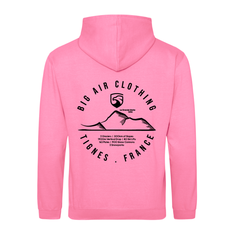 Tignes Ski Resort Hoodie - Candy Floss