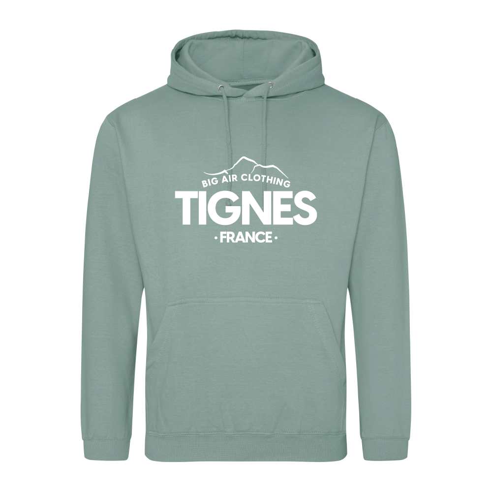 Tignes Ski Resort Hoodie - Dusty Green