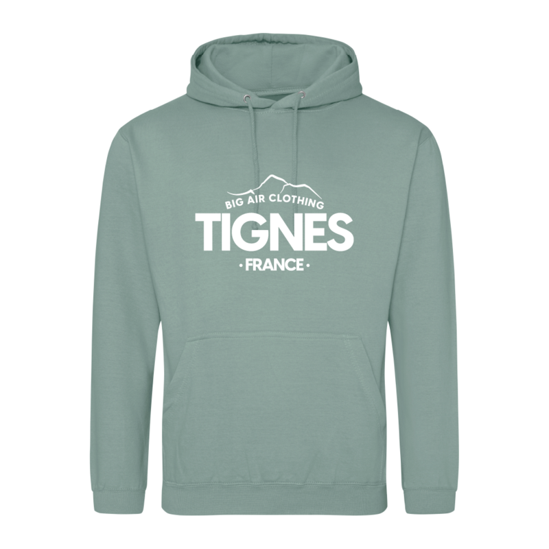 Tignes Ski Resort Hoodie - Dusty Green