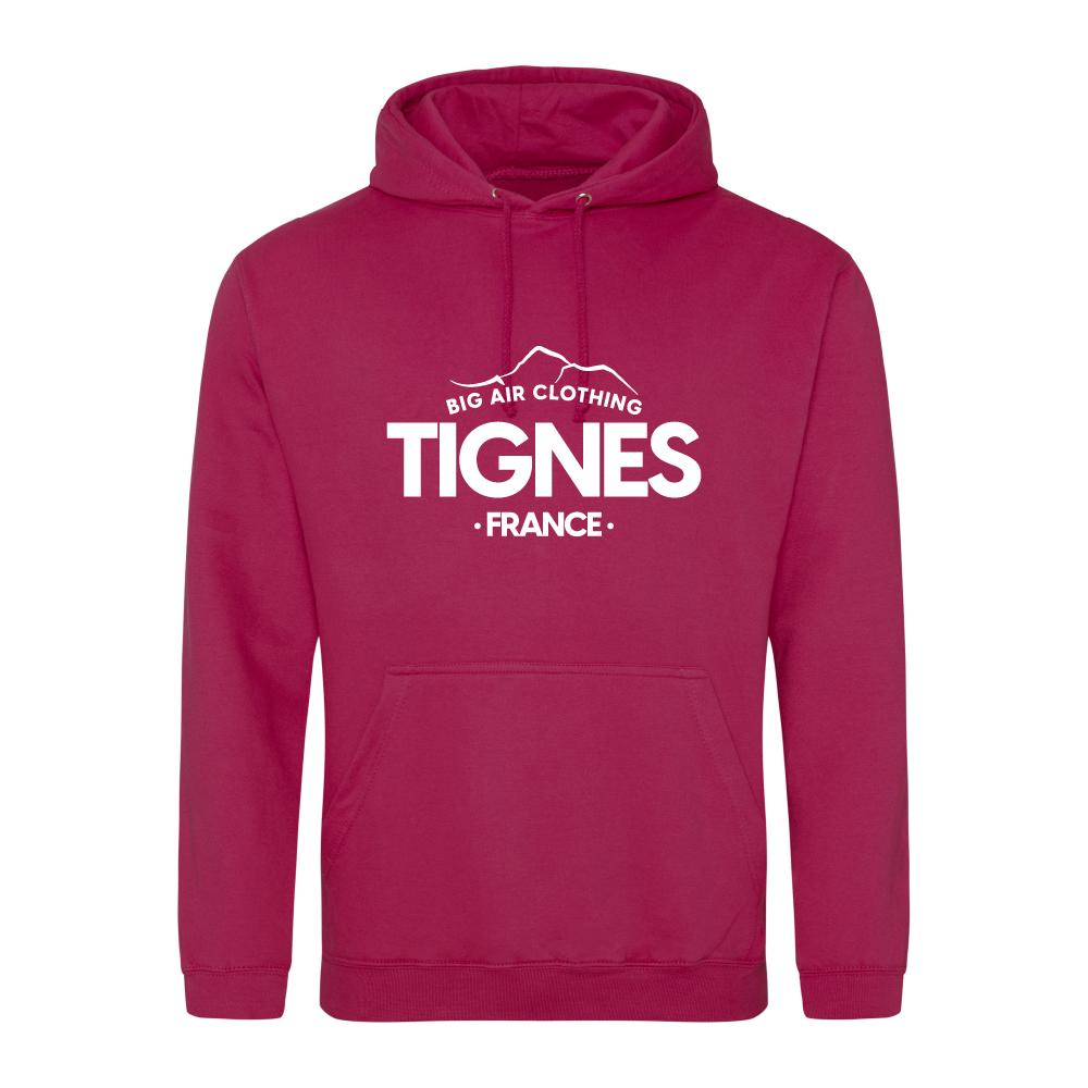 Tignes Ski Resort Hoodie - Cranberry