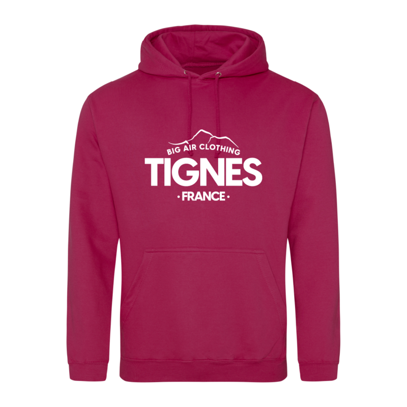 Tignes Ski Resort Hoodie - Cranberry