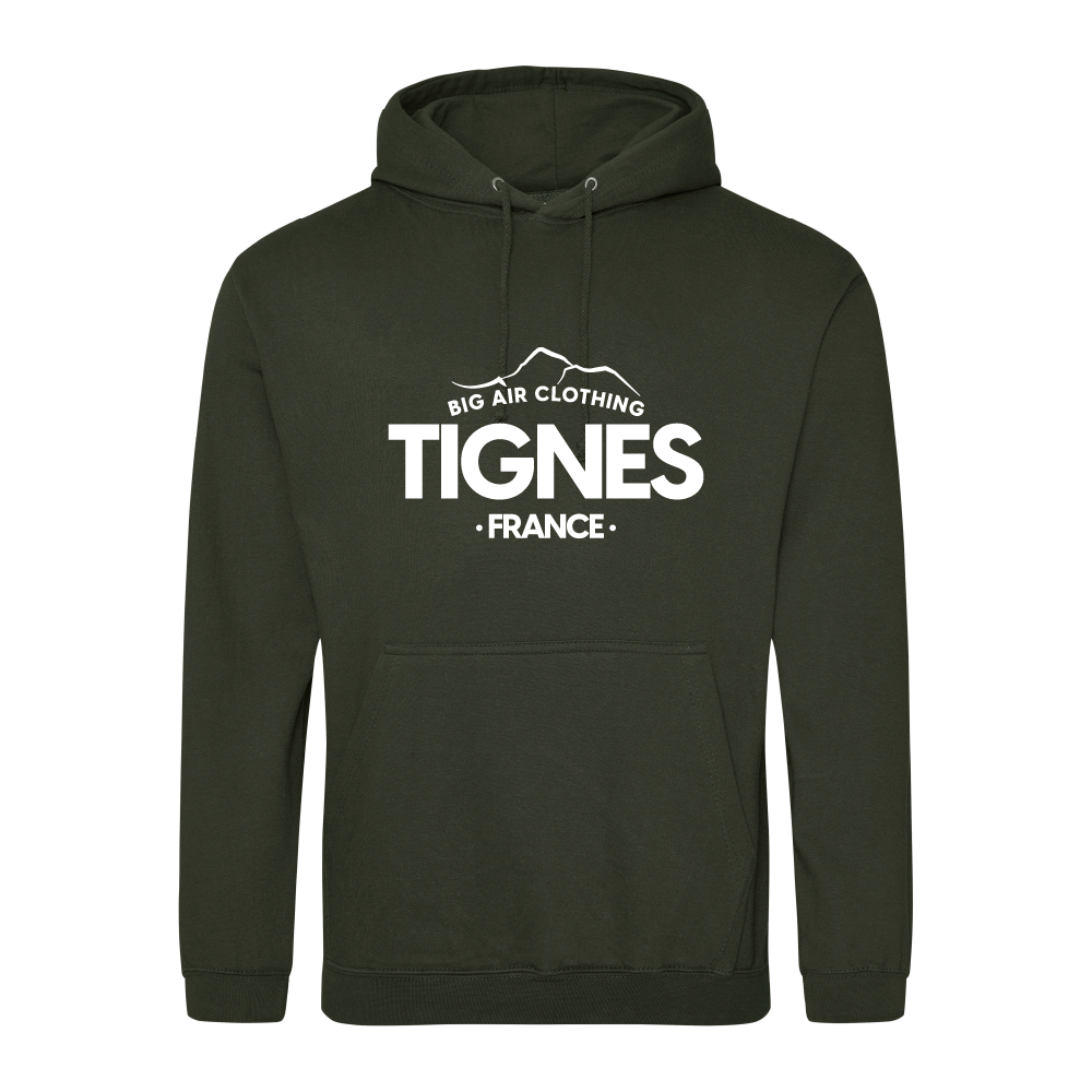 Tignes Ski Resort Hoodie - Combat Green