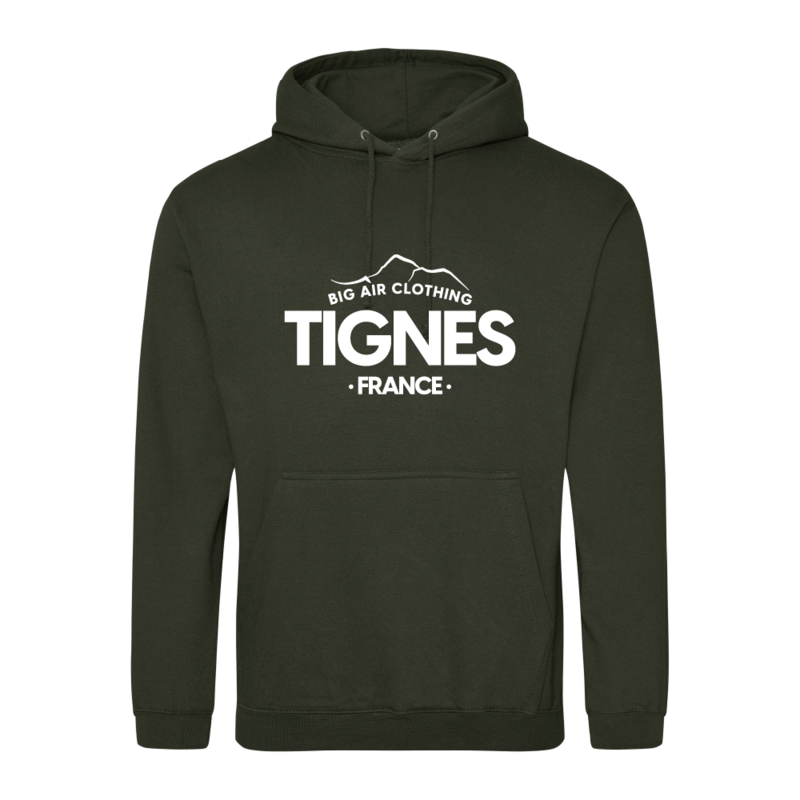 Tignes Ski Resort Hoodie - Combat Green