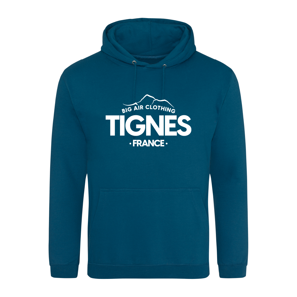 Tignes Ski Resort Hoodie - Deep Sea Blue Tignes Ski Resort Hoodie - Deep Sea Blue
