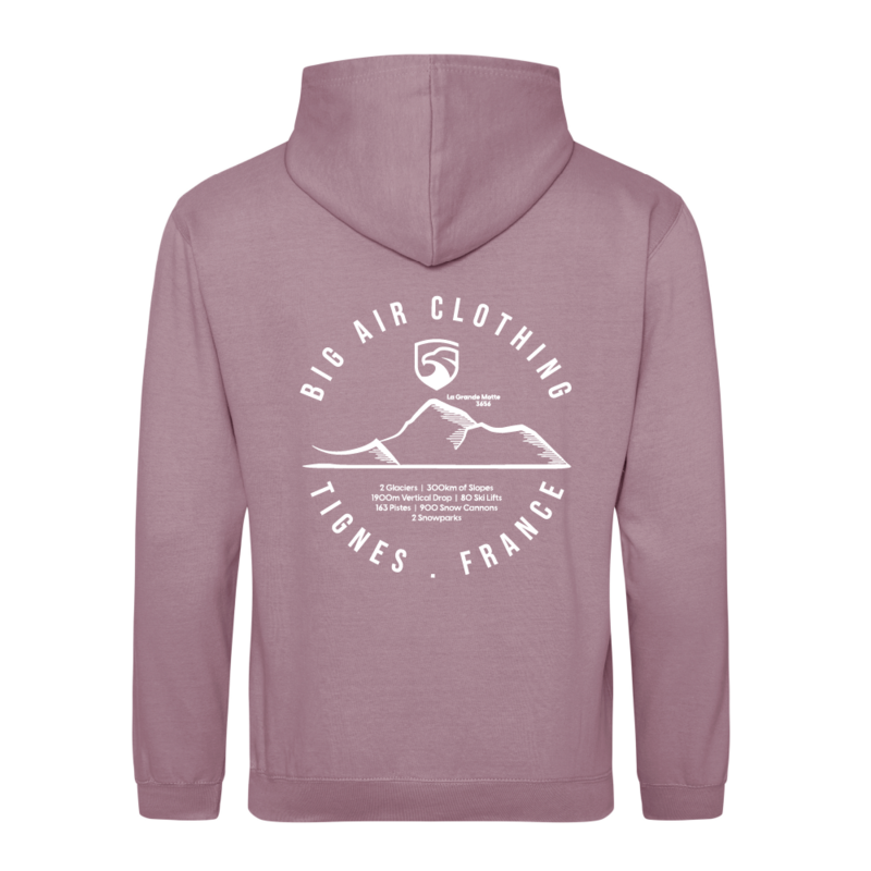 Tignes Ski Resort Hoodie - Dusty Purple