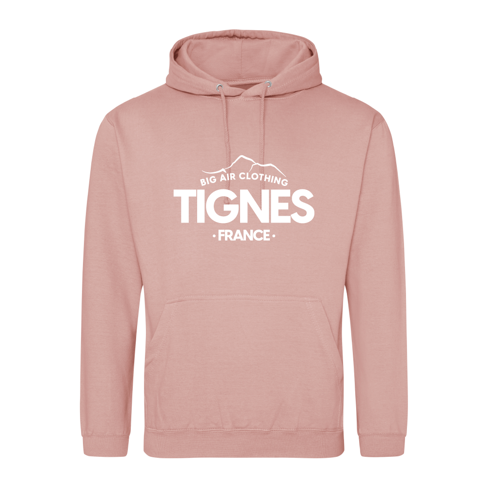 Tignes Ski Resort Hoodie - Dusty Pink