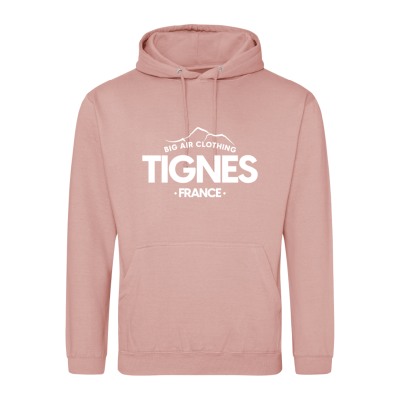 Tignes Ski Resort Hoodie - Dusty Pink