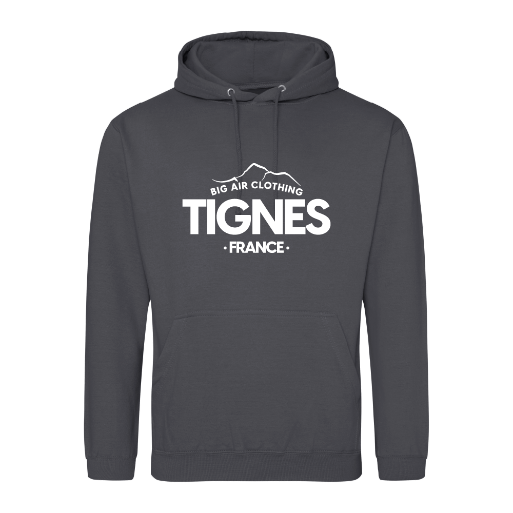 Tignes Ski Resort Hoodie - Shark Grey