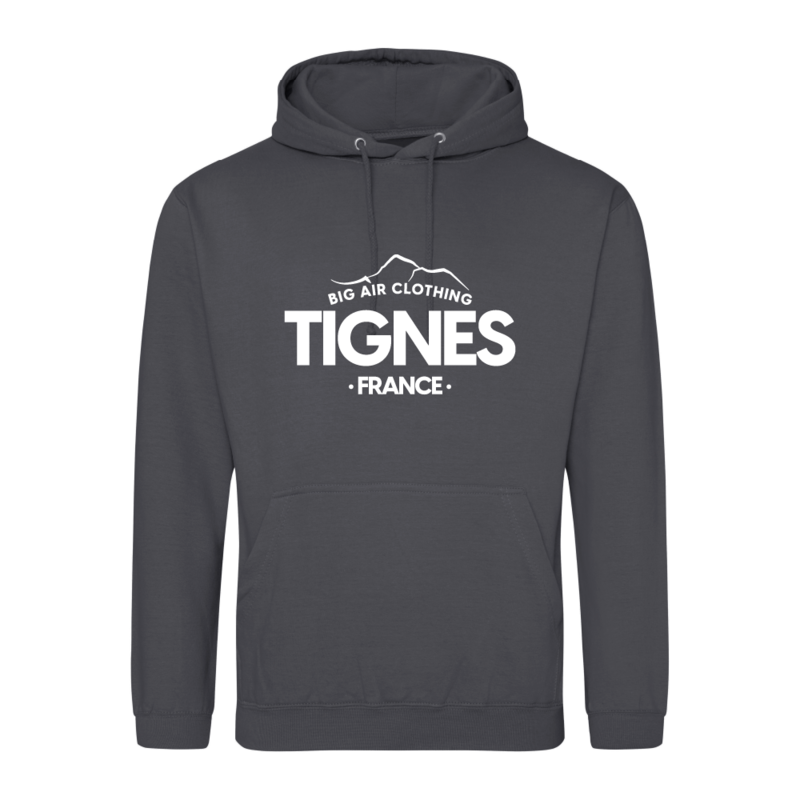 Tignes Ski Resort Hoodie - Shark Grey