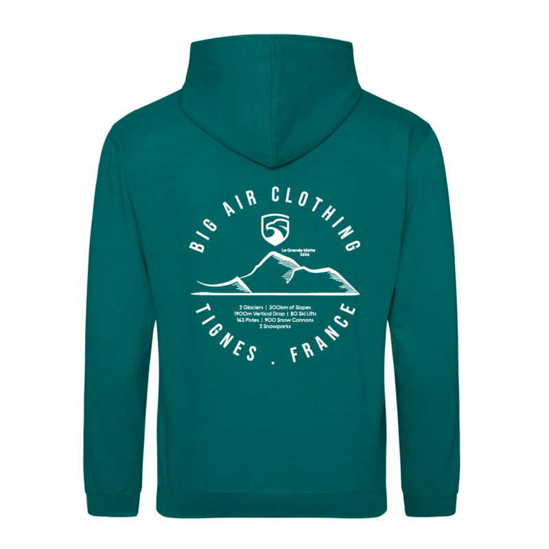 Tignes Ski Resort Hoodie - Jade