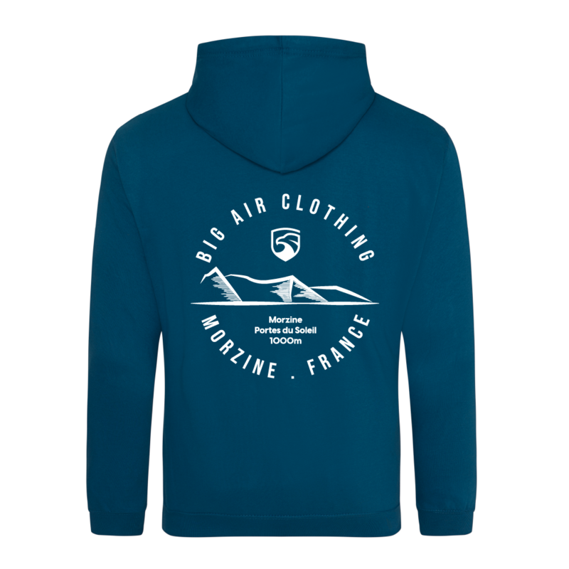 Morzine Ski Resort Hoodie - Deep Sea Blue