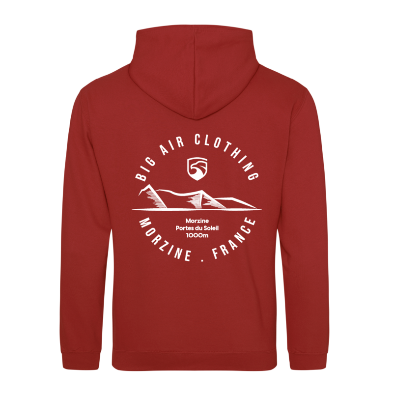 Morzine Ski Resort Hoodie - Brick Red
