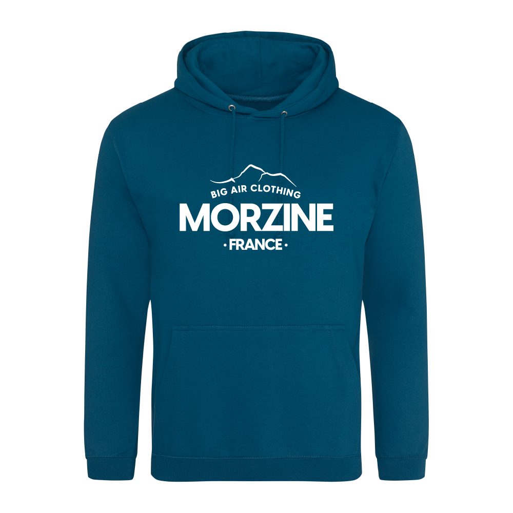 Morzine Ski Resort Hoodie - Deep Sea Blue