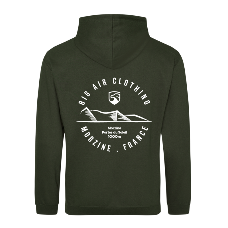 Morzine Ski Resort Hoodie - Combat Green