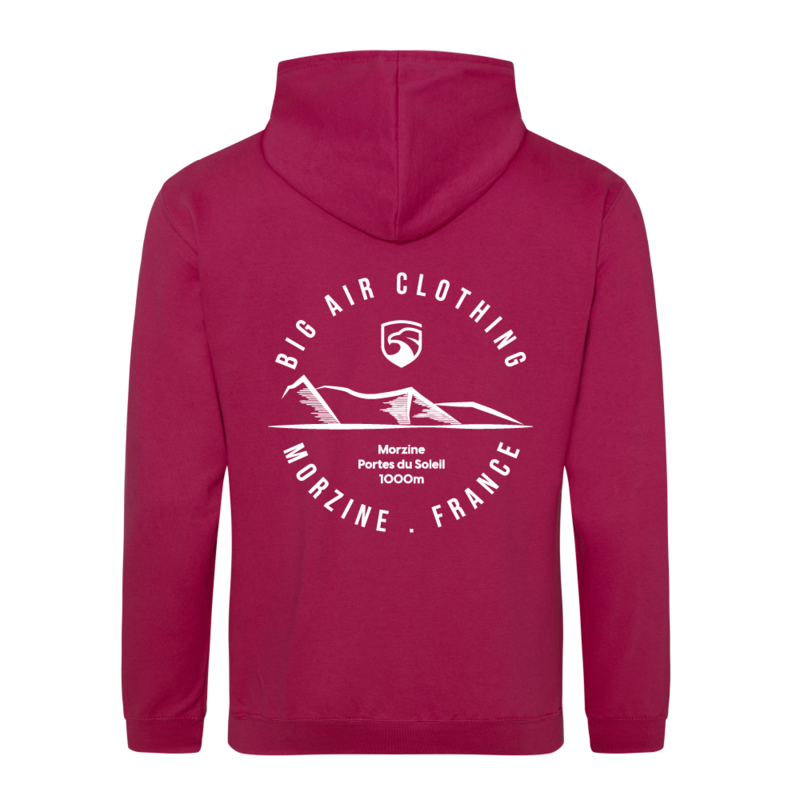 Morzine Ski Resort Hoodie - Cranberry