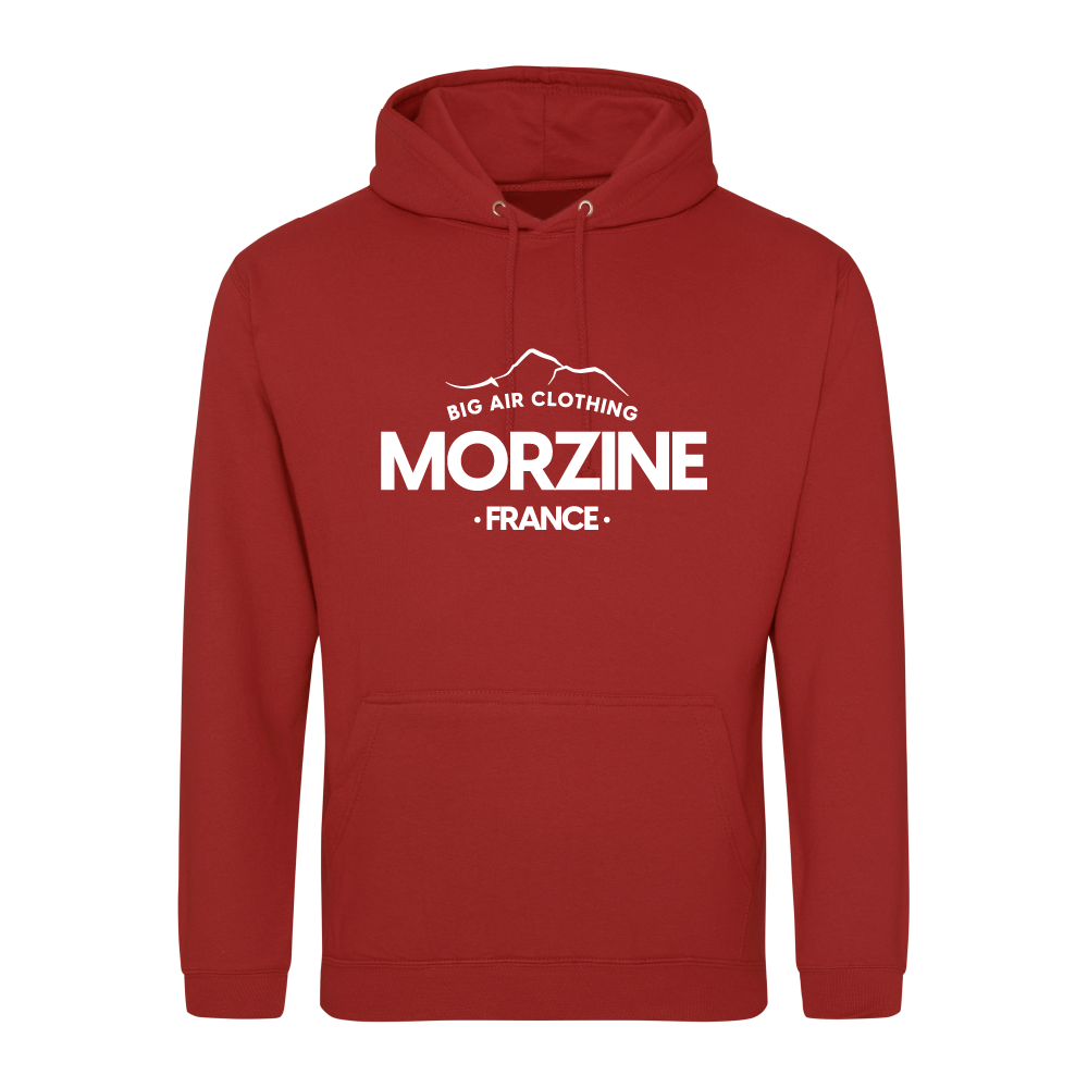 Morzine Ski Resort Hoodie - Brick Red