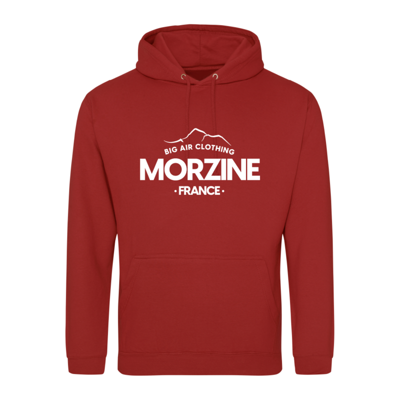 Morzine Ski Resort Hoodie - Brick Red