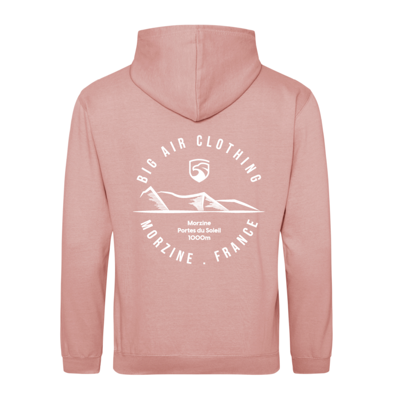 Morzine Ski Resort Hoodie - Dusty Pink
