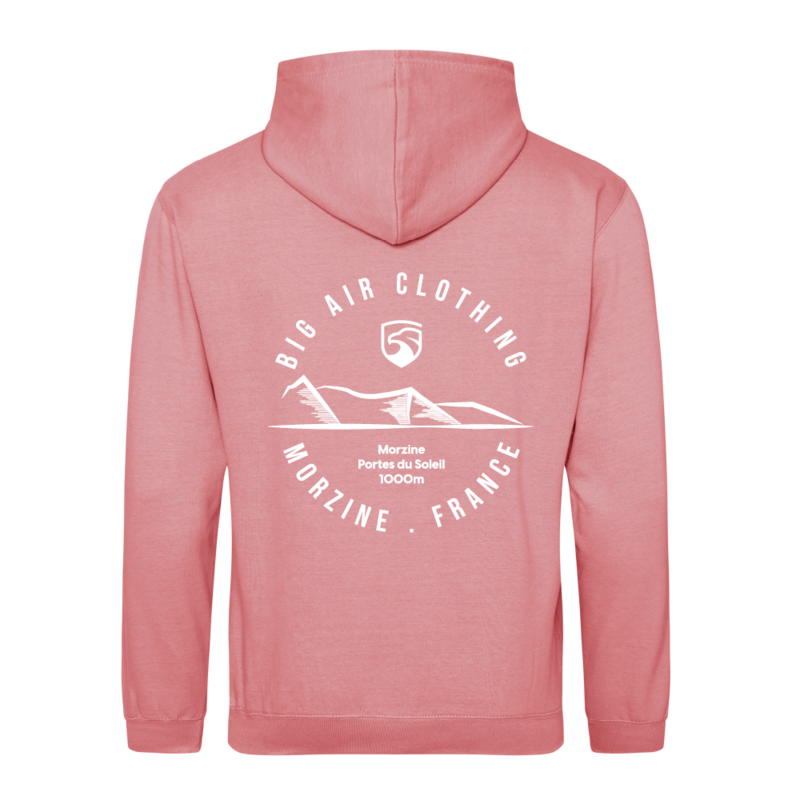Morzine Ski Resort Hoodie - Dusty Rose