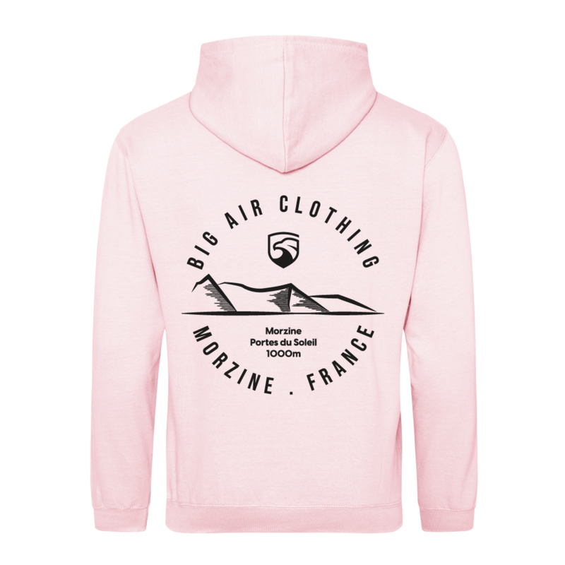 Morzine Ski Resort Hoodie - Baby Pink