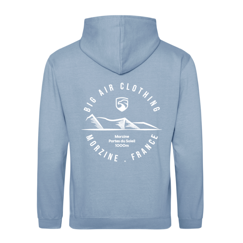 Morzine Ski Resort Hoodie - Dusty Blue