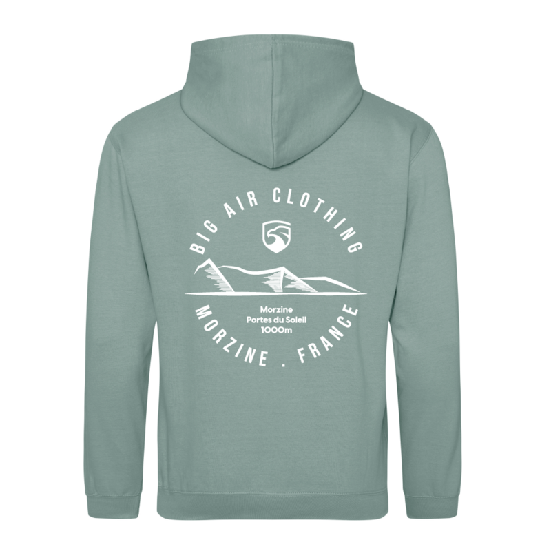 Morzine Ski Resort Hoodie - Dusty Green